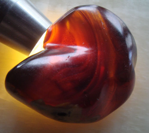 缅甸天然琥31.8克雀脑花珀珀根抛光原石25
