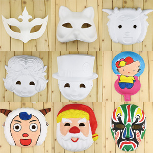 马勺葫芦纸浆面具京剧脸谱空白涂色绘画儿童材料幼儿园DIY手绘