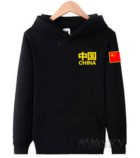 秋冬装训练中国运动卫衣爱国国旗宽松连帽男女加抓绒卫衣特战聚会