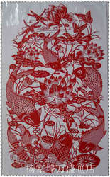 亏本处理成品高密剪纸花开富贵福寿鱼类多款大幅竖幅剪纸手工刻制