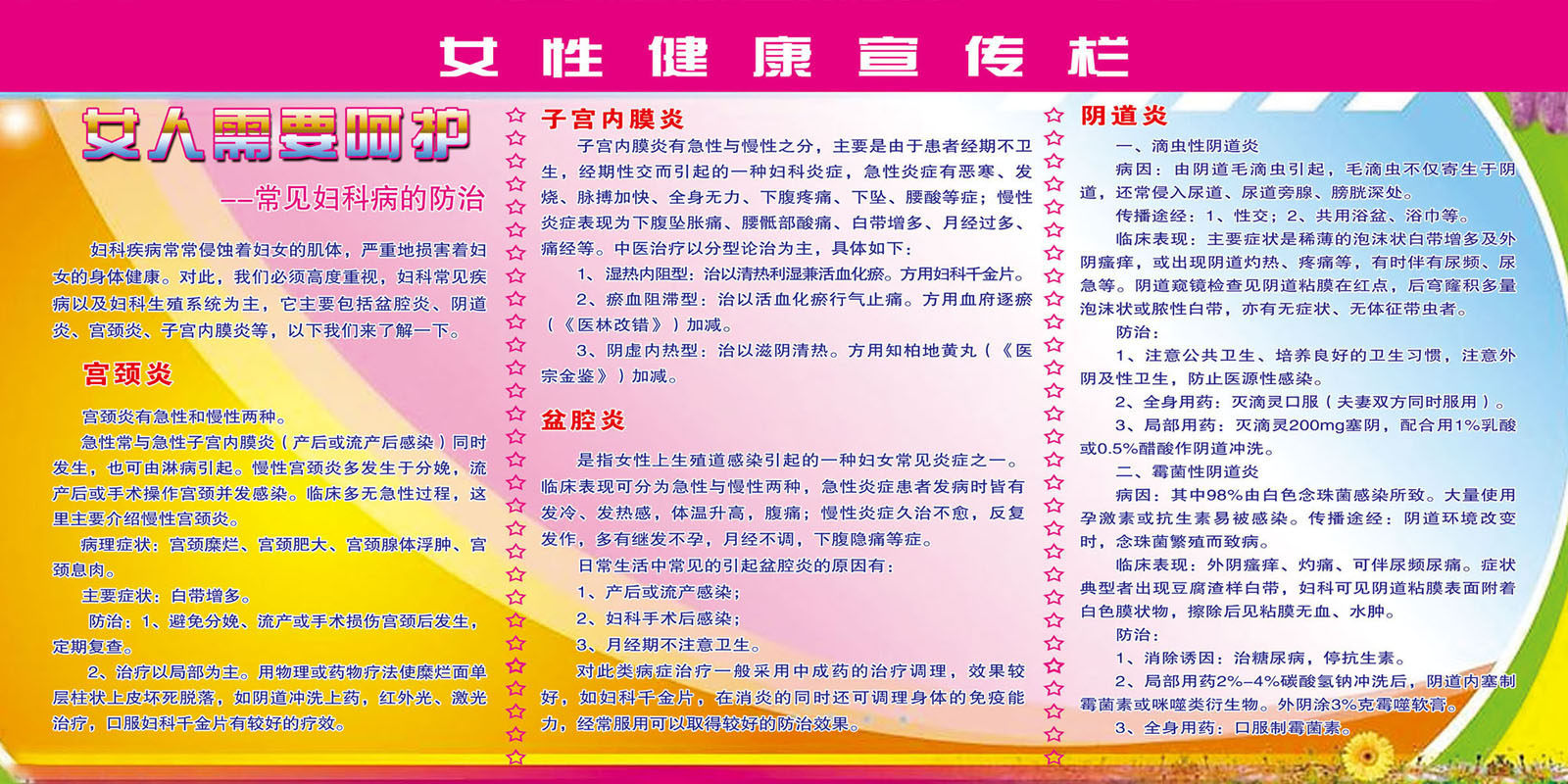 738海报印制展板写真喷绘贴纸166医院女性健康宣传栏