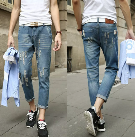 Jeans pour adolescent pieds Slim pour été - Ref 1466726 Image 1