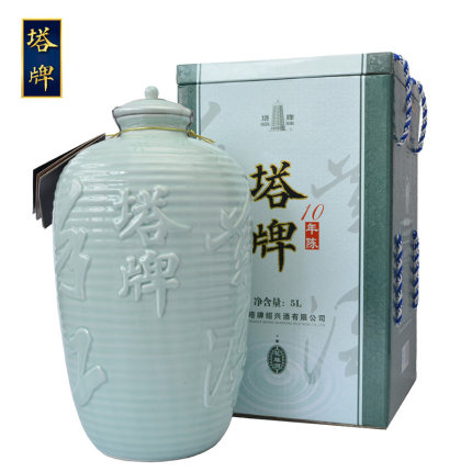绍兴黄酒塔牌丽春十年陈青花瓷花雕酒5L纯手工酿造10斤礼盒装包邮