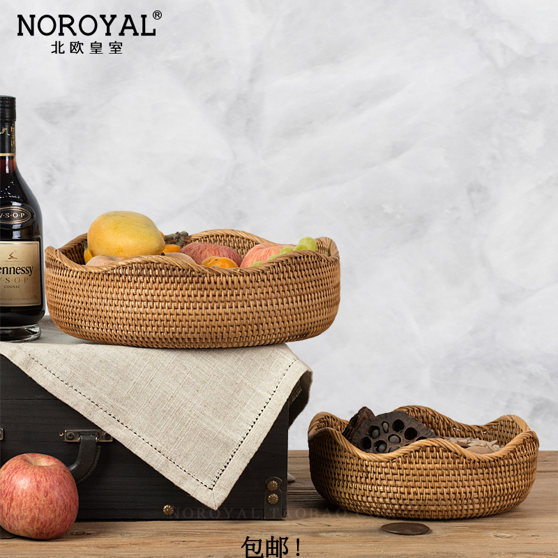 American style a living room Fruit plate originality Imported Rattan Hamper raise Large household European style Retro Fruit bowl Decorationin the Tableware , Tableware , Fruit bowl/Fruit plate/Hamper  category - from Buy2taobao.com to provide professional Taobao agent buy service