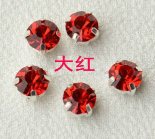 演出越剧戏曲演出花旦青衣仿点翠头饰DIY用大红手缝钻常用爪钻