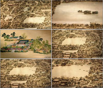 古代历史资料 圆明园原貌绘画图纸高清实拍视频素材