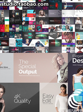 4K丰富多彩的创意时尚栏目包装片头视频展示幻灯片素材包AE模板