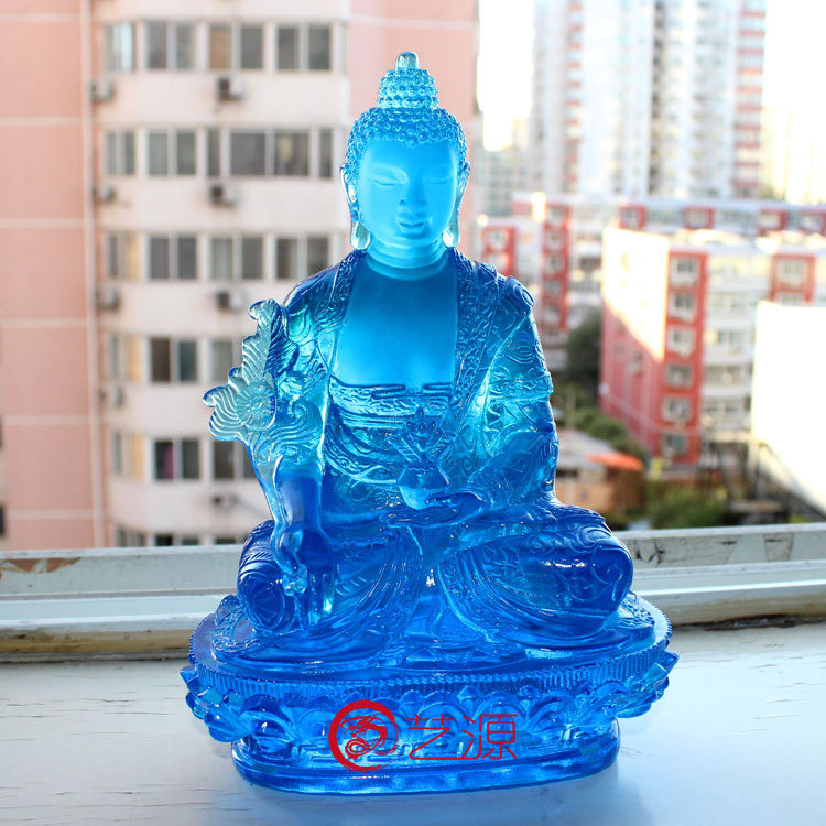 琉璃药师佛像摆件药师如来佛像佛堂客厅供奉结缘家居装饰工艺品