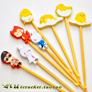 可爱太阳的后裔鸡蛋懒蛋蛋黄狐狸小兔子白兔原木耳勺卡通木质耳挖