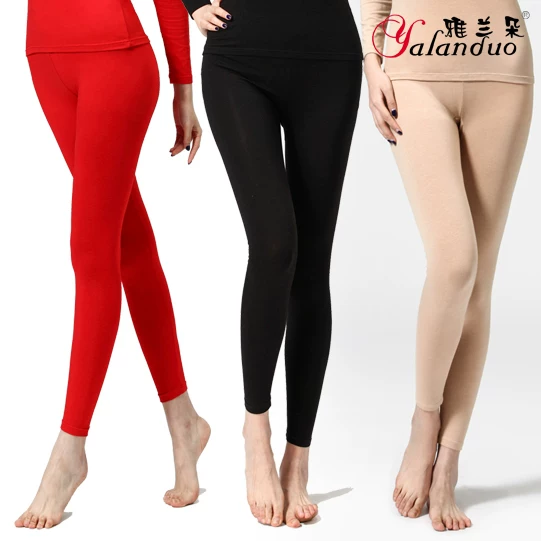 Хлопковое термобелье, тонкие брюки, красные лосины, Slim fit, плотно