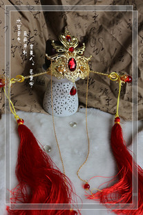 古装/束发cos/或材料包 杀阡陌 东方不败流苏发冠 落寰宇有教程