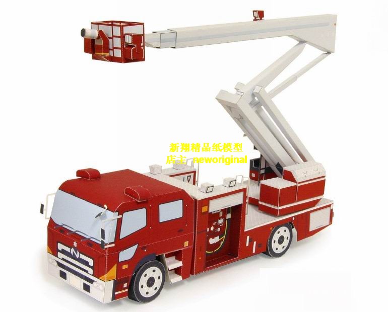d 云梯消防车灭火车汽车 卡车模型