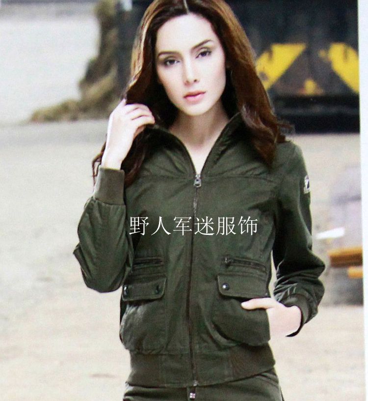 Land, sea and air force womens authentic 66aw28 stand collar new camouflage clothes all cotton thick material leisure outdoor military fan jacket