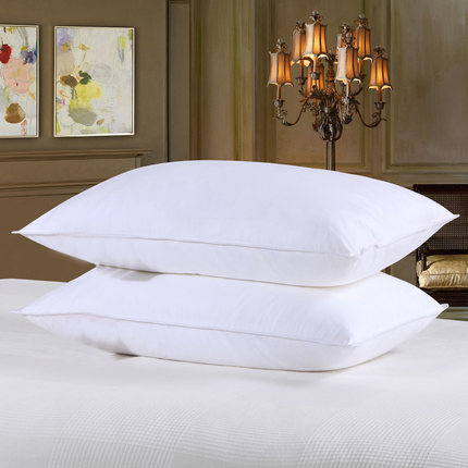五星级酒店全棉枕头枕芯羽丝绒成人护颈枕头单人学生一对拍2正品