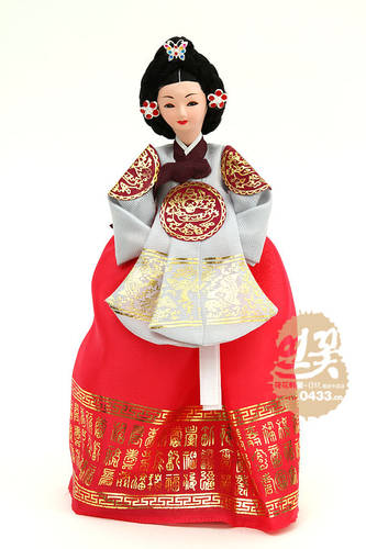 韩国进口宫廷皇后韩服娃娃/韩国传统工艺品/摆设品/正品/H-P03401