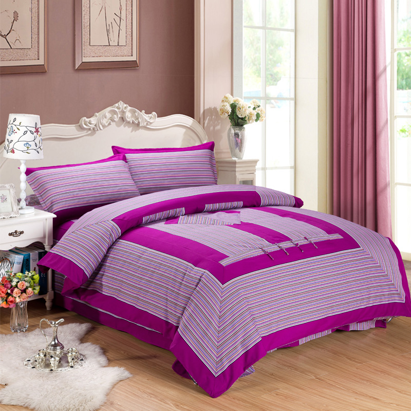 32支手工粗布盘扣四件套家纺床单