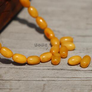 『系石苑』DIY散珠佛珠饰品配件波罗的海天然鸡油黄蜜蜡米珠隔珠