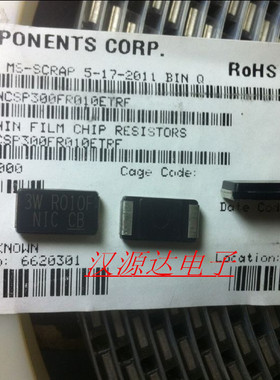 NCSP300FR010ETRF NIC功率电阻4527 3W R010F 0.01R 1% 3W 50PPM