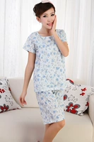 100% cotton cho bà bầu dịch vụ nhà phù hợp với tay áo ngắn tháng phù hợp với vòng eo có thể điều chỉnh cho con bú 0,22 - Giải trí mặc / Mum mặc mua đồ bầu