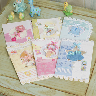 儿童生日邀请派对卡片请帖WISH 男女宝宝生日出生baby满月百日宴请柬 1109 创意祝福新生婴儿立体贺卡 伊和诺