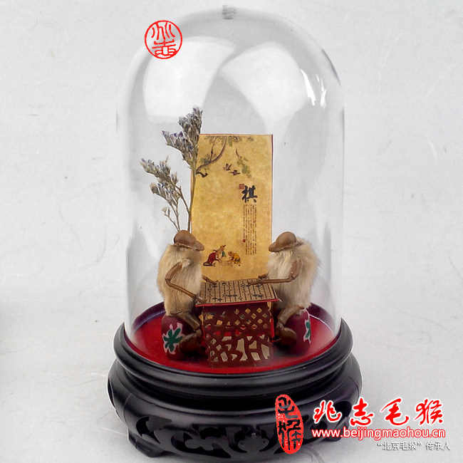 兆志毛猴手工原创老北京民间特色工艺品创意礼物礼品琴棋书画之棋