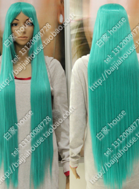 100CM高温丝假发 葱绿色 1米长直发 初音/泰明/柊镜 cosplay假发