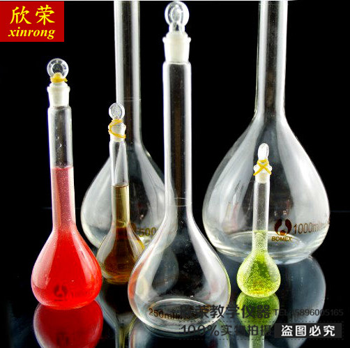 玻璃容量瓶 透明 500ml化学实验仪器 实验玻璃器材