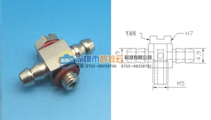机械手T型气管接头M5继手T1机械手配件可旋转T型接头