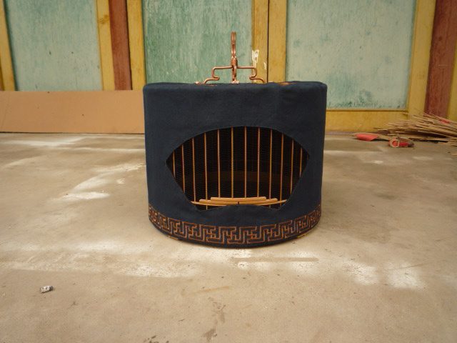 鸟笼鸟具 靛颏笼 红子笼用 苏绣坊扇面开窗笼衣笼罩（可以定做）