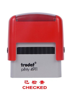 trodat 卓达 CE047 已检查 CHECKED 回墨万次印章 翻斗印章 4911