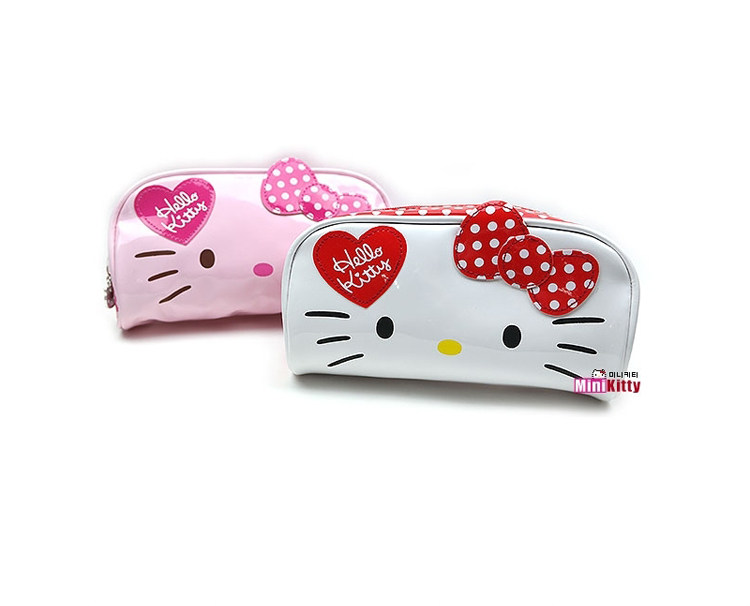 韩国正品HelloKitty凯蒂猫PU笔袋铅笔盒化妆袋化妆包收纳包2款