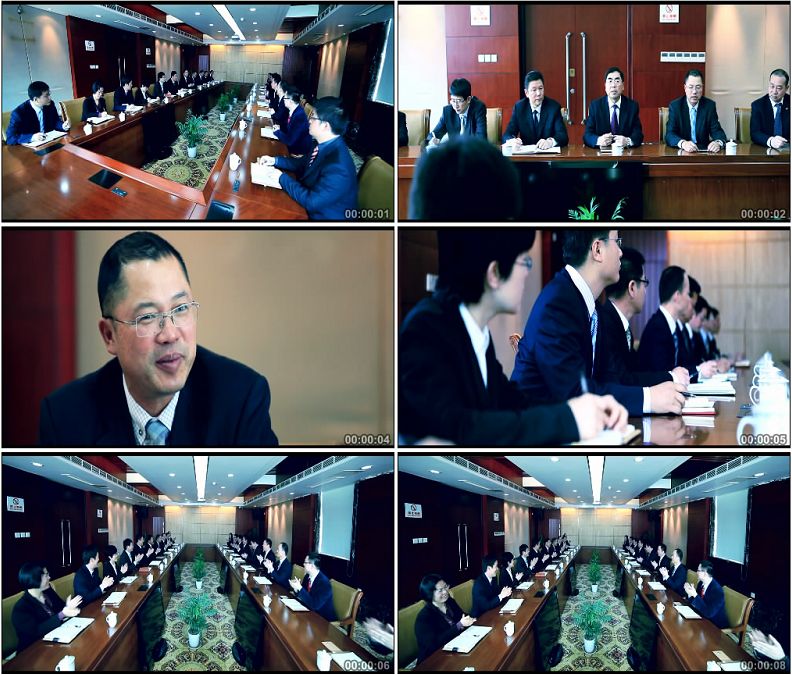 企业集团会议室开会鼓掌记录高清实拍视频素材