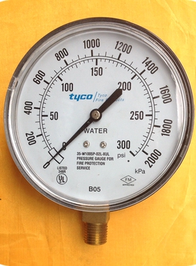 爆款疯抢TYCO特价优惠推荐优质消防压力表35-W1005P-02L-XUL