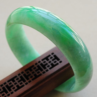 绿石头手镯15年老卖家天然a货老坑冰糯阳绿玉镯子5 8双十一特价