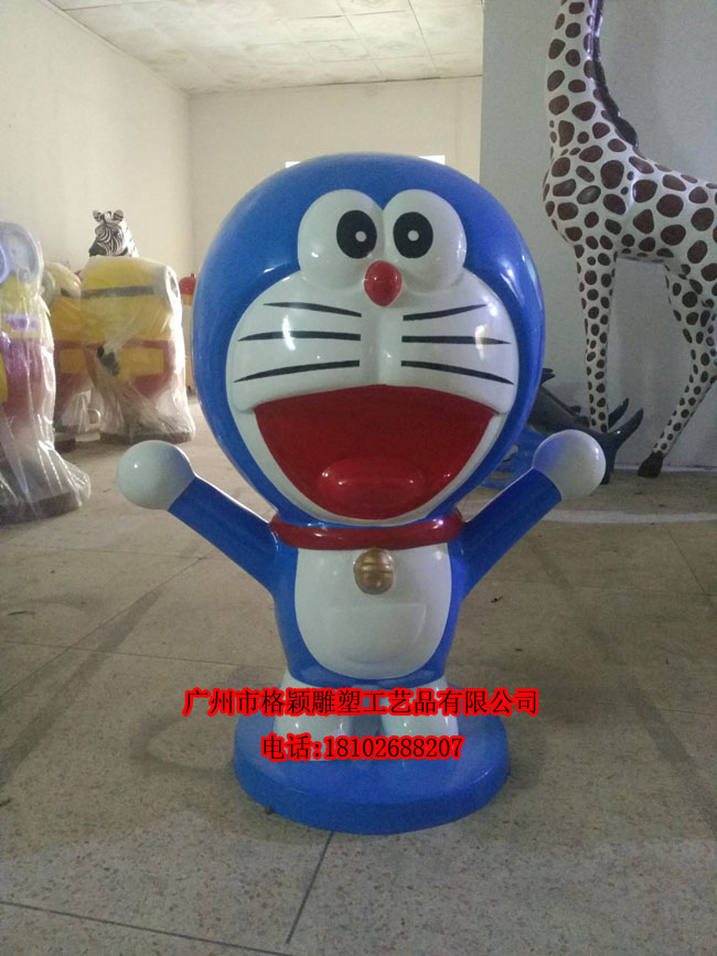 叮当猫卡通摆件雕塑雕像工艺品 哆啦a梦机器猫模型公仔玻璃钢泡沫