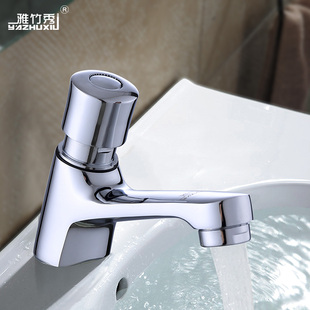 雅竹秀全铜单冷按压式 公共场所面盆洗手盆水龙头229 延时龙头