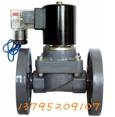 厂家直销CPVC系列防腐电磁阀 塑料强酸强碱法兰电磁阀 塑料电磁阀