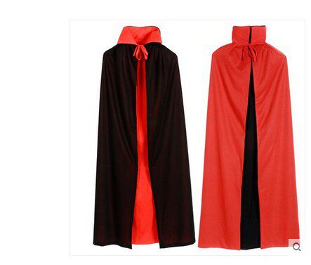 万圣节服装cospaly成人黑红色双面吸血鬼披风鬼衣 死神恶魔鬼斗篷