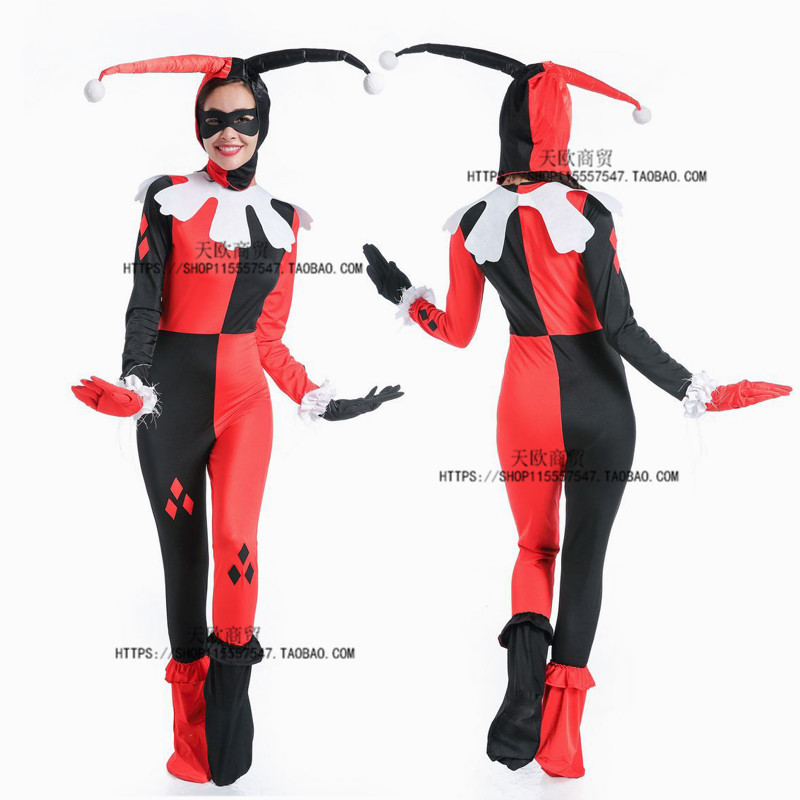 万圣节女角色扮演马戏团小丑服装 成人演出服化装舞会cosplay派对