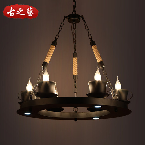 美式乡村工业复古LOFT铁艺吊灯客厅灯仿古酒吧网伽服装店灯餐厅灯 - 封面