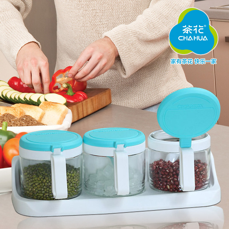 茶花调料盒玻璃调味盒套装醋瓶玻璃调料瓶佐料罐玻璃调料盒包邮在类目 厨房/烹饪用具, 厨用小工具/厨房储物, 储物瓶罐/厨房储物器皿, 调味瓶罐中 - 来自Buy2taobao.com提供专业的淘宝代购服务