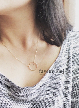 永恒圆满包金项链情人节礼物