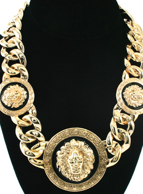 夜店歌手演出超粗狮子头吊坠项链