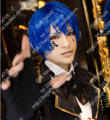 MARGINAL 4 偶像 蓝羽ルイ cos假发 宝蓝色美少年短发cosplay假发