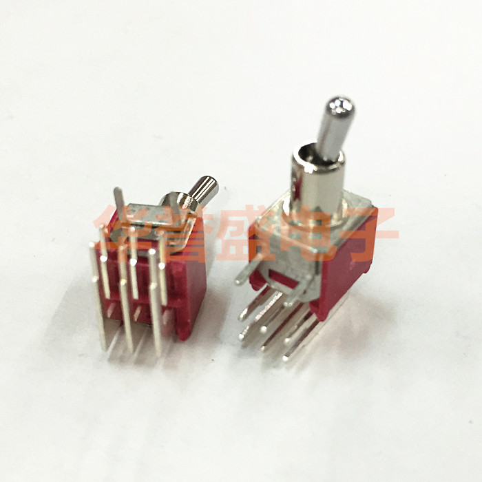 台湾兴瀚 SH salecom 摇头开关TS40-T TS-7进口 6脚2档 弯脚钮子