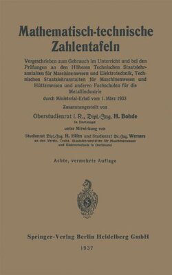 【预订】Mathematisch-Technische Zahlentafeln...