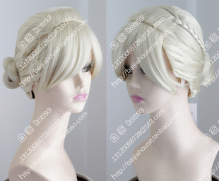 冰雪奇缘 安娜/艾莎Anna Elsa公主 加冕版 浅金造型款盘发cos假发