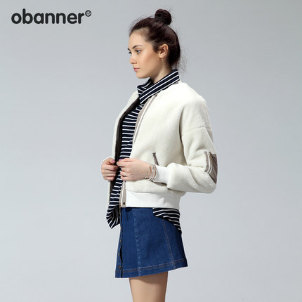 <em>2015秋冬</em>新款休闲毛绒短<em>外套</em>女秋冬棒球服开