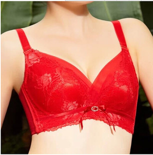 包邮R12990聚拢调整戴丝玉文胸新娘本命年大红色内衣