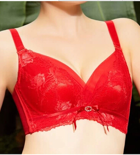 包邮R12990聚拢调整戴丝玉文胸新娘本命年大红色内衣